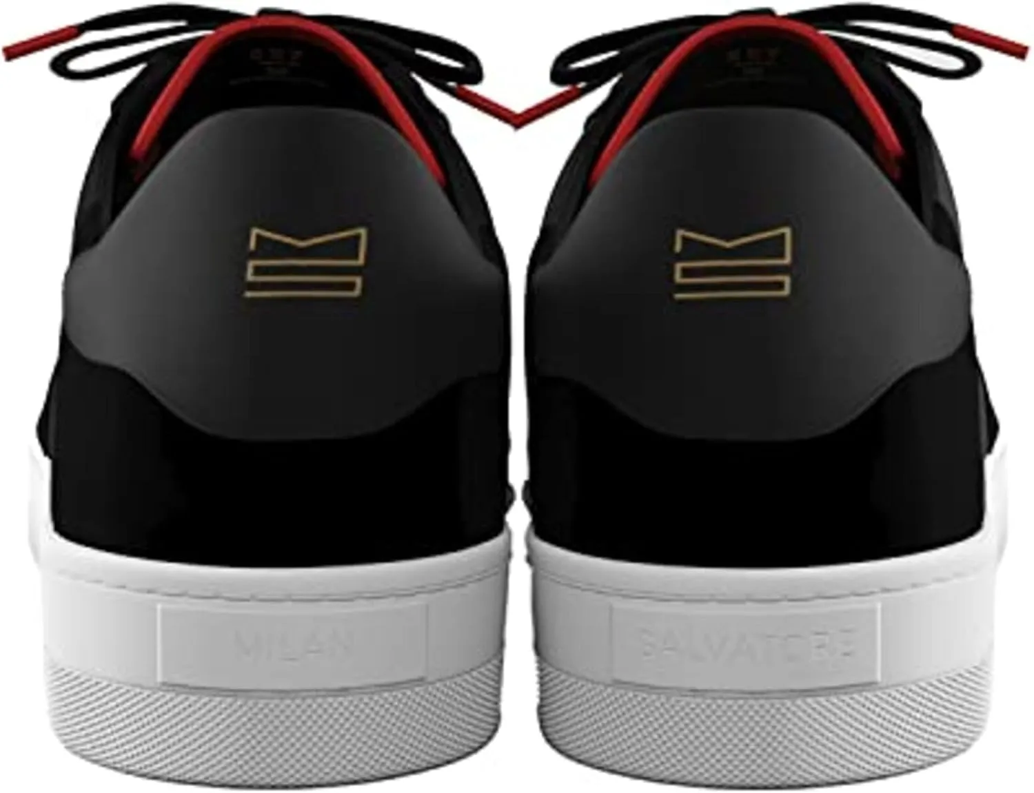 Men's Black Everyday Sneaker - Black Sneakers Shoes for Men - Classic Premium Italian Leather Walking & Casual Fashion Sneakers Shoes with Comfort Lace Up