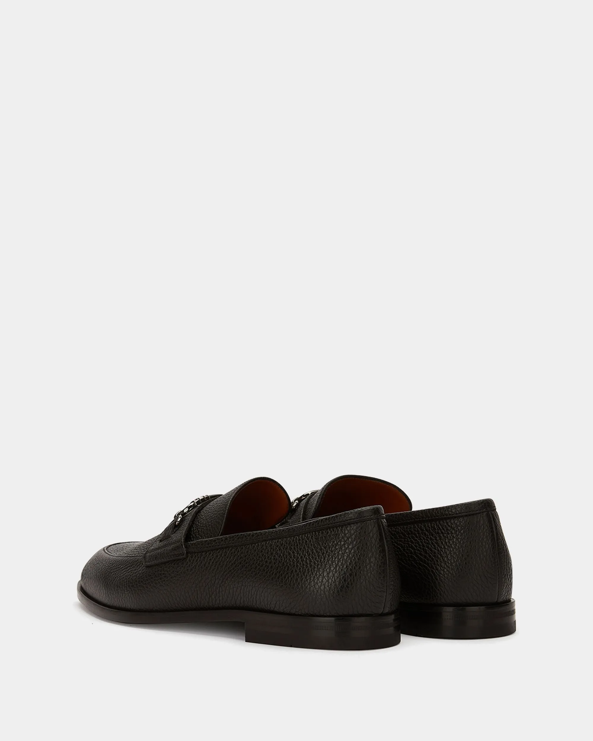 Men's Black Leather Loafers