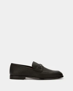 Men's Black Leather Loafers