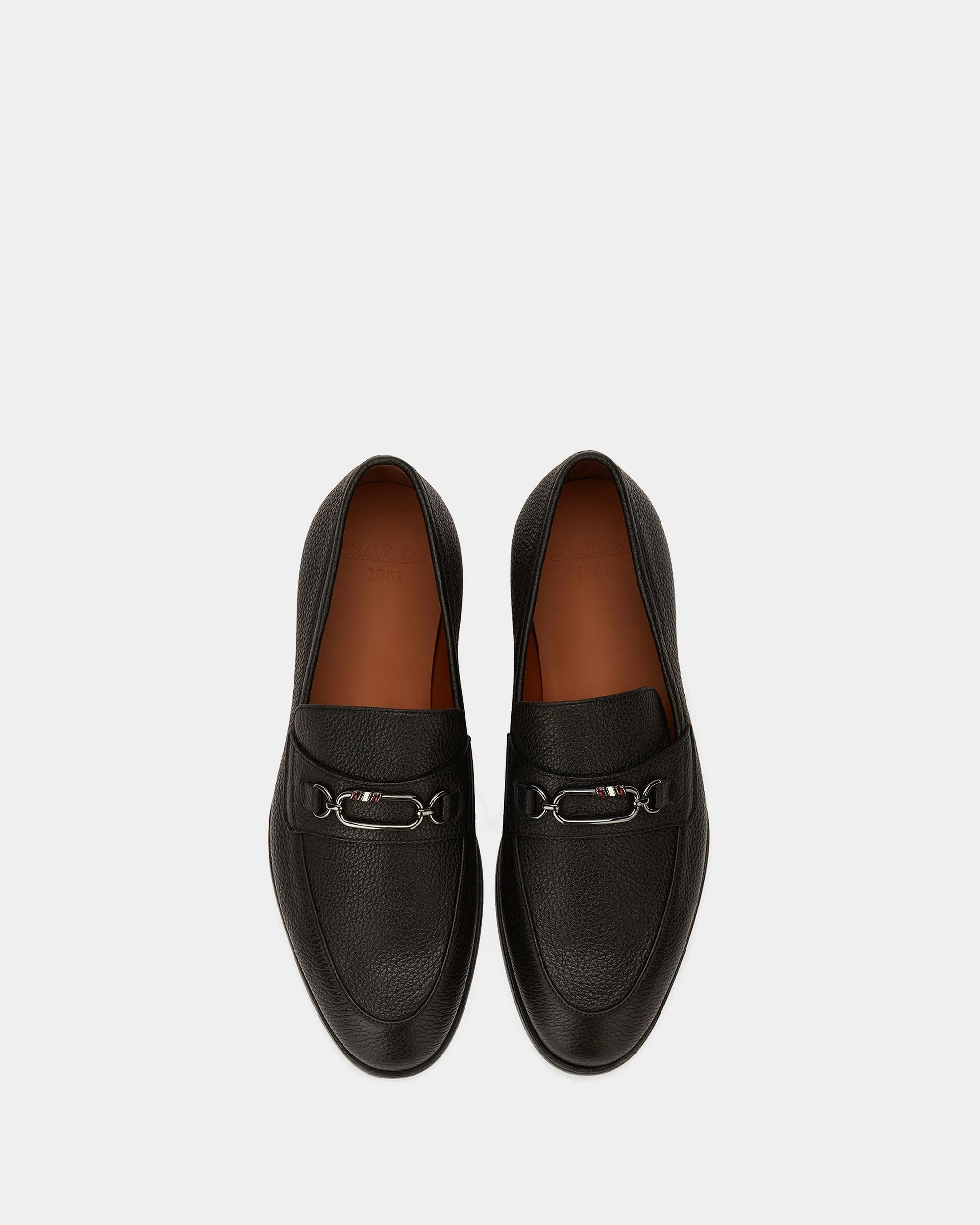 Men's Black Leather Loafers