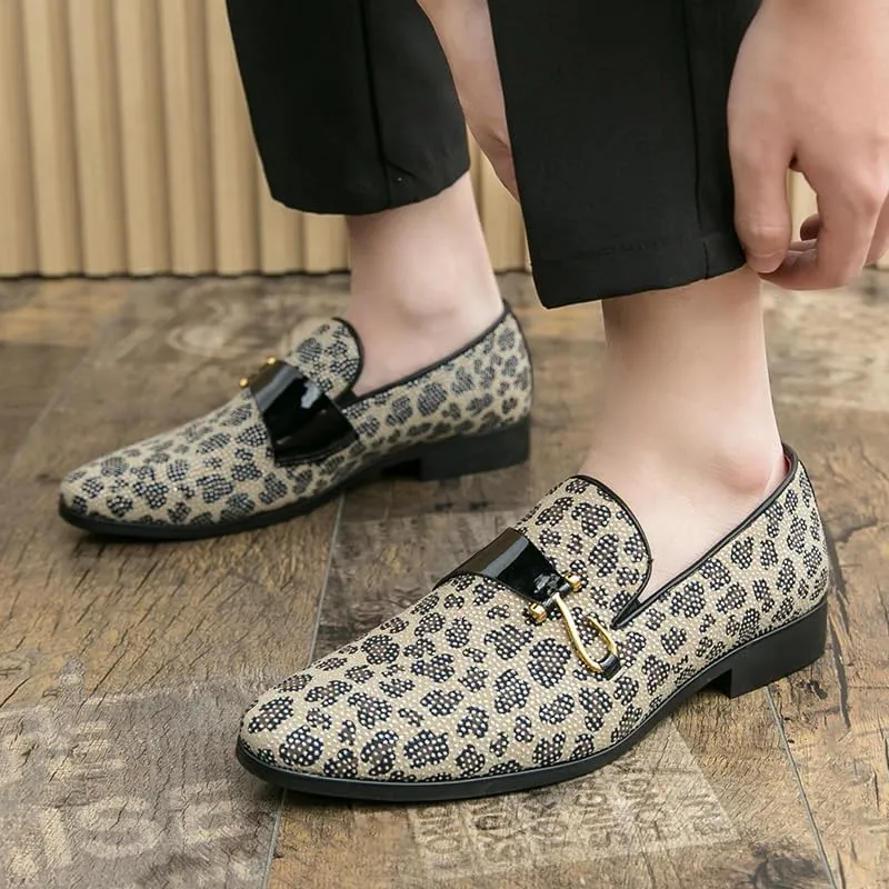 Mens Dress Wedding Party Slip On Shoes Glitter Luxury Penny Loafer Driving Shoes Birtish Formal Smoking Slipper Plus Size 38-47
