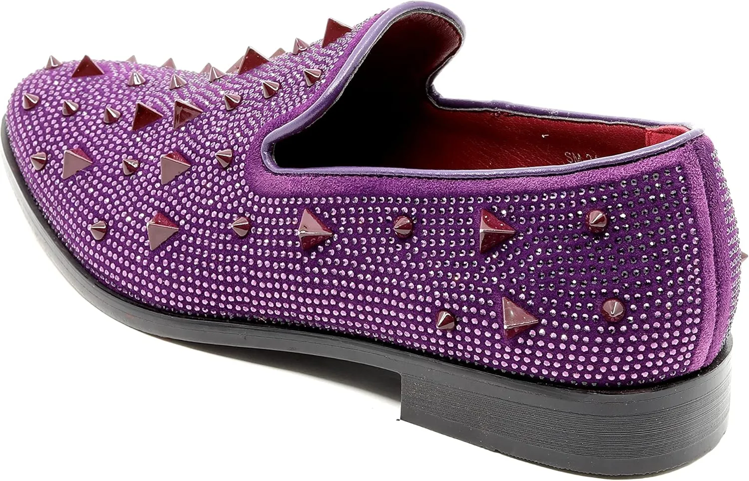 Men's Vintage Spike Rhinestone Designer Classic Smoking Dress Tuxedo Loafers Slip On Shoes SM-24