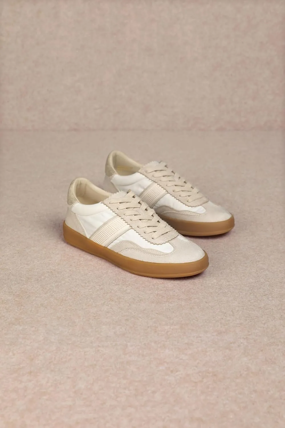 Mi.iM Dixie Rubber Sole Lace-up Stripe Suede Sneakers