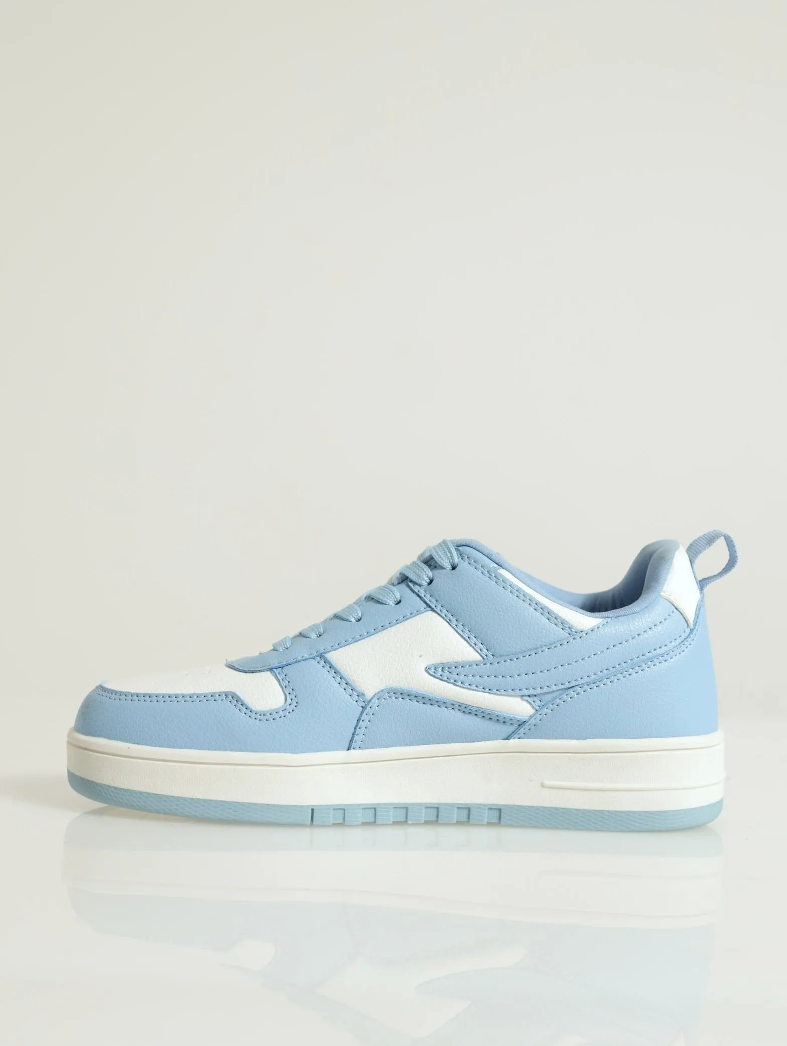 Mila Lace-Up Stacked Court Sneaker - Blue
