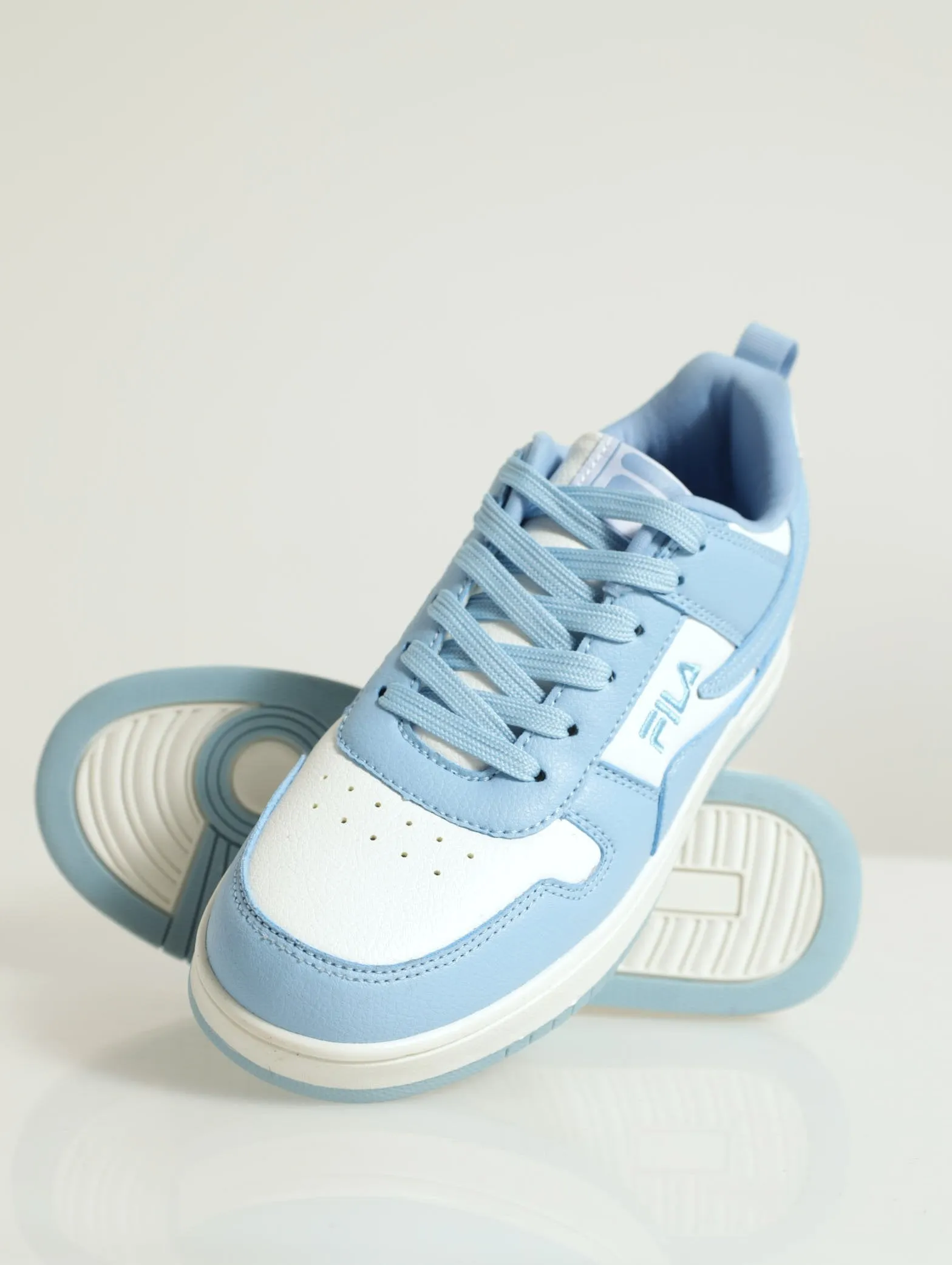 Mila Lace-Up Stacked Court Sneaker - Blue