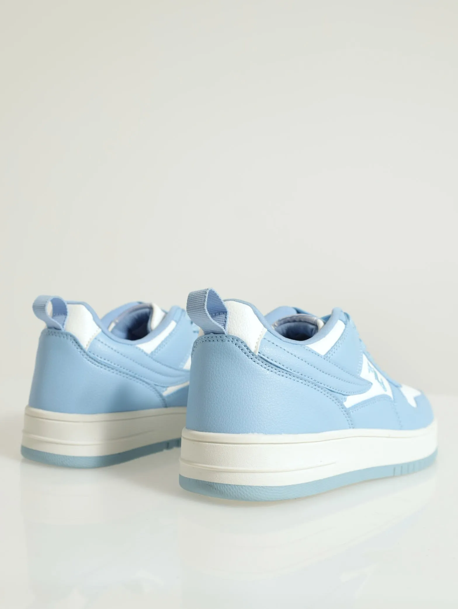 Mila Lace-Up Stacked Court Sneaker - Blue