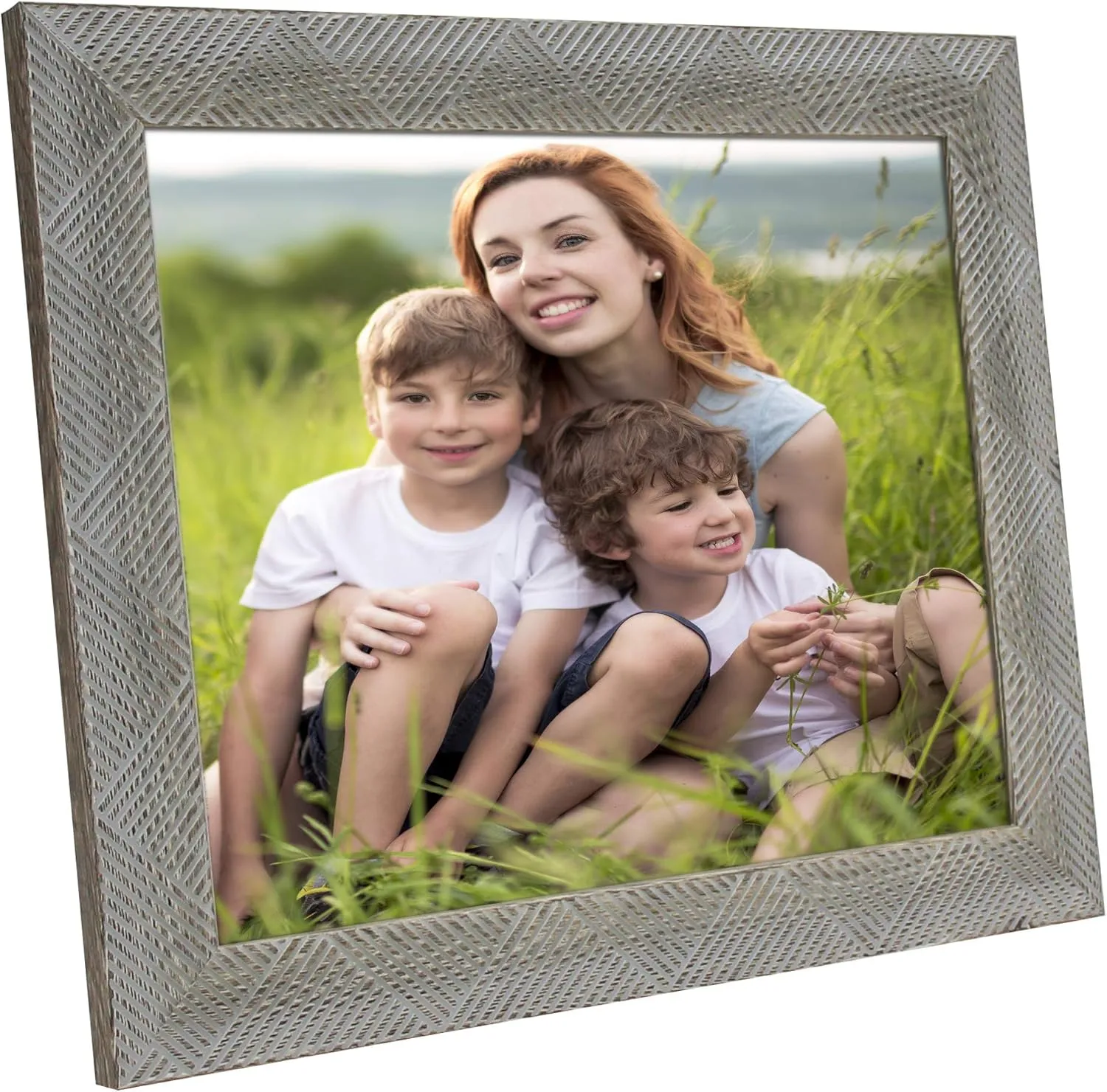 MIMOSA MOMENTS Chevron Pattern Picture Frame (Brown,Textured, 8x10)