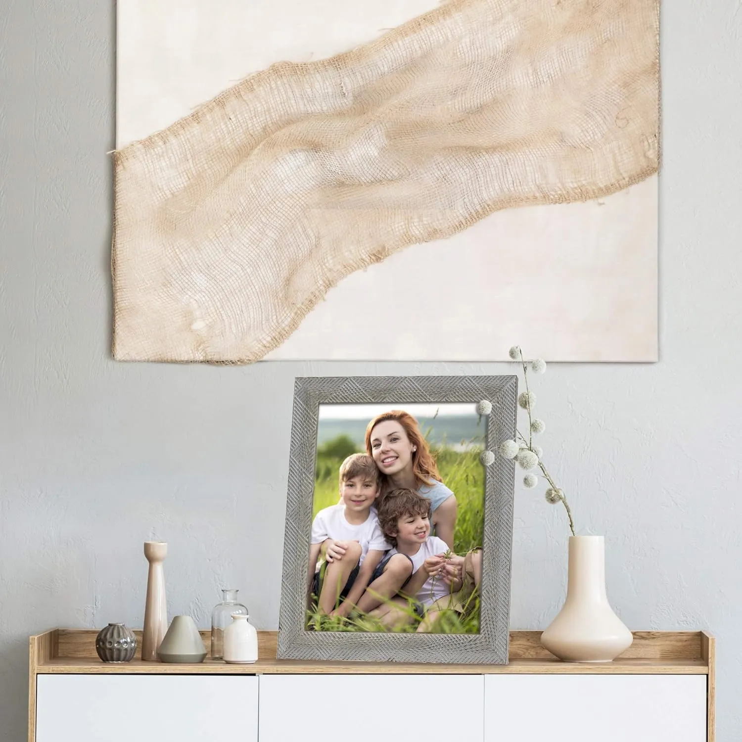 MIMOSA MOMENTS Chevron Pattern Picture Frame (Brown,Textured, 8x10)
