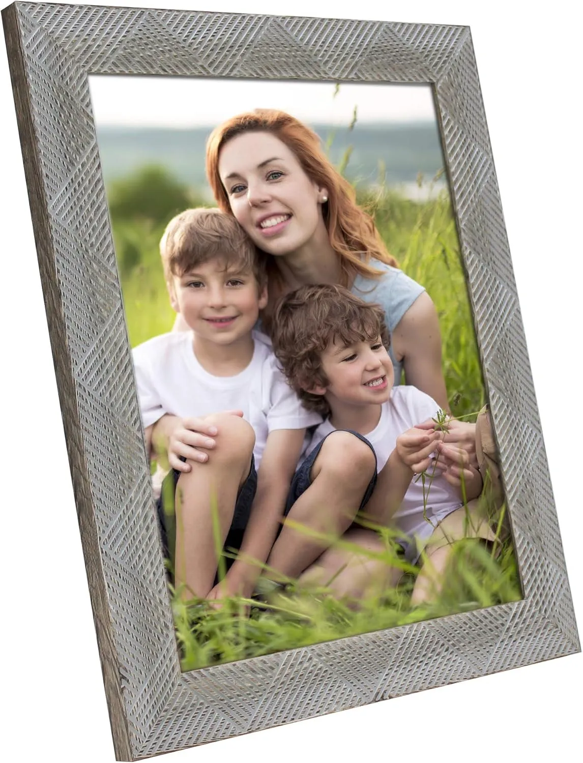 MIMOSA MOMENTS Chevron Pattern Picture Frame (Brown,Textured, 8x10)
