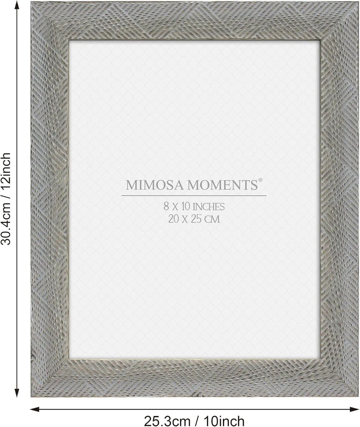 MIMOSA MOMENTS Chevron Pattern Picture Frame (Brown,Textured, 8x10)