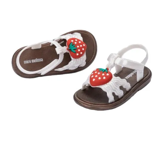 Mini Melissa Pearly White Strawberry Hip Toddler Sandals 35957-BD753