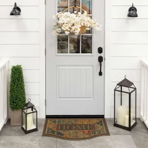 Mohawk Home Entryway Door Mat 2' X 3' All Weather Outdoor Non Slip Recycled Rubber Doormat, Fashion Kilim Brown