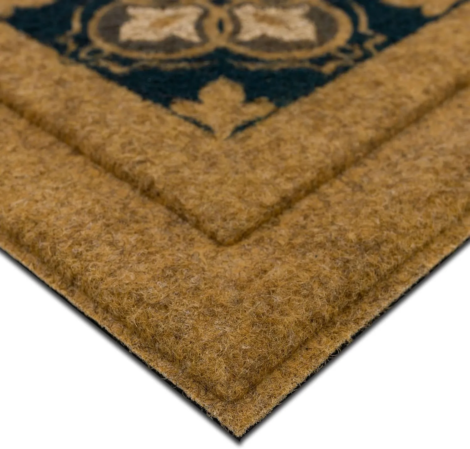 Mohawk Home Entryway Door Mat 2' X 3' All Weather Outdoor Non Slip Recycled Rubber Doormat, Morocco Midnight Tan