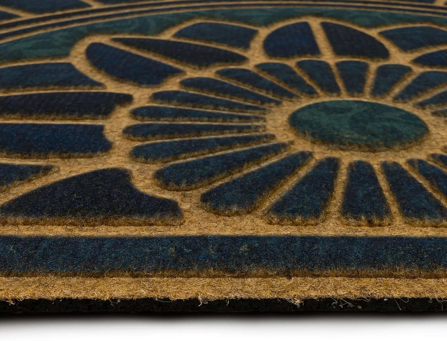 Mohawk Home Swirl Style Casual Ornamental Denim Blue 2' X 3' All Weather Outdoor Door Mat Perfect for Porch, Garage