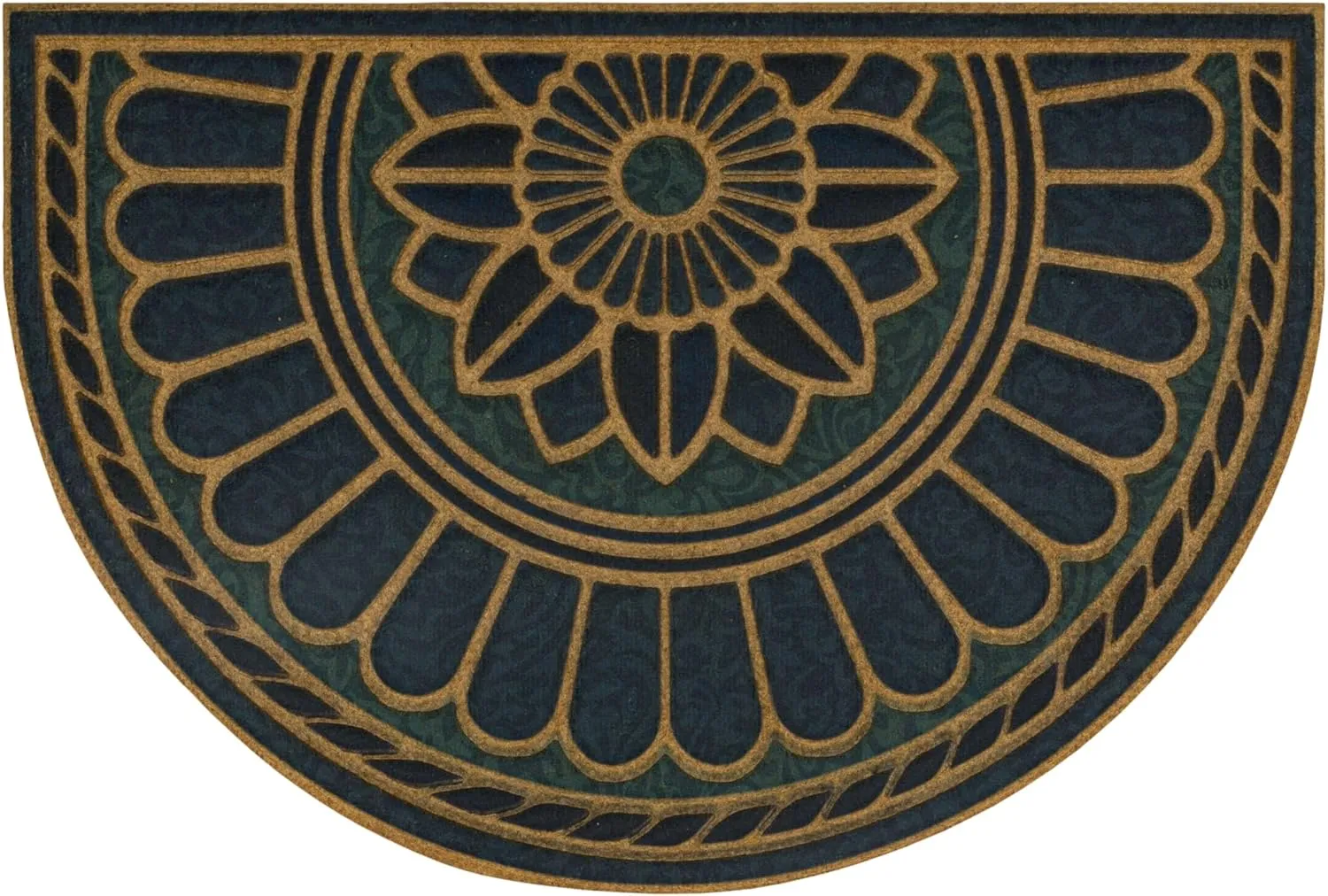 Mohawk Home Swirl Style Casual Ornamental Denim Blue 2' X 3' All Weather Outdoor Door Mat Perfect for Porch, Garage