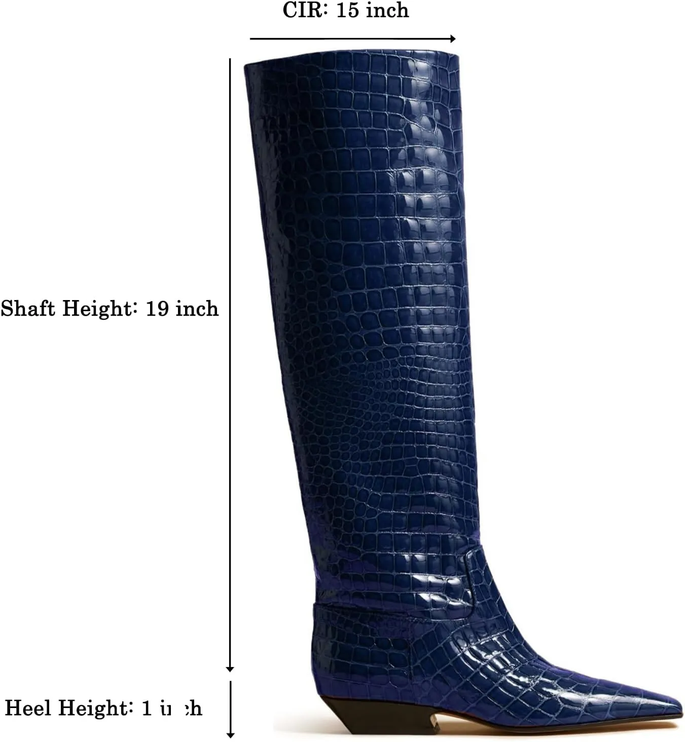 MOOMMO Women Flat Heel Knee High Boots Square Toe Pull On Long Boots Suede Slouch Low Heel Dress Boots Wide Calf Pleated Knee High Tall Boots Comfort Vintage Casual Walking Party 4-11 M US
