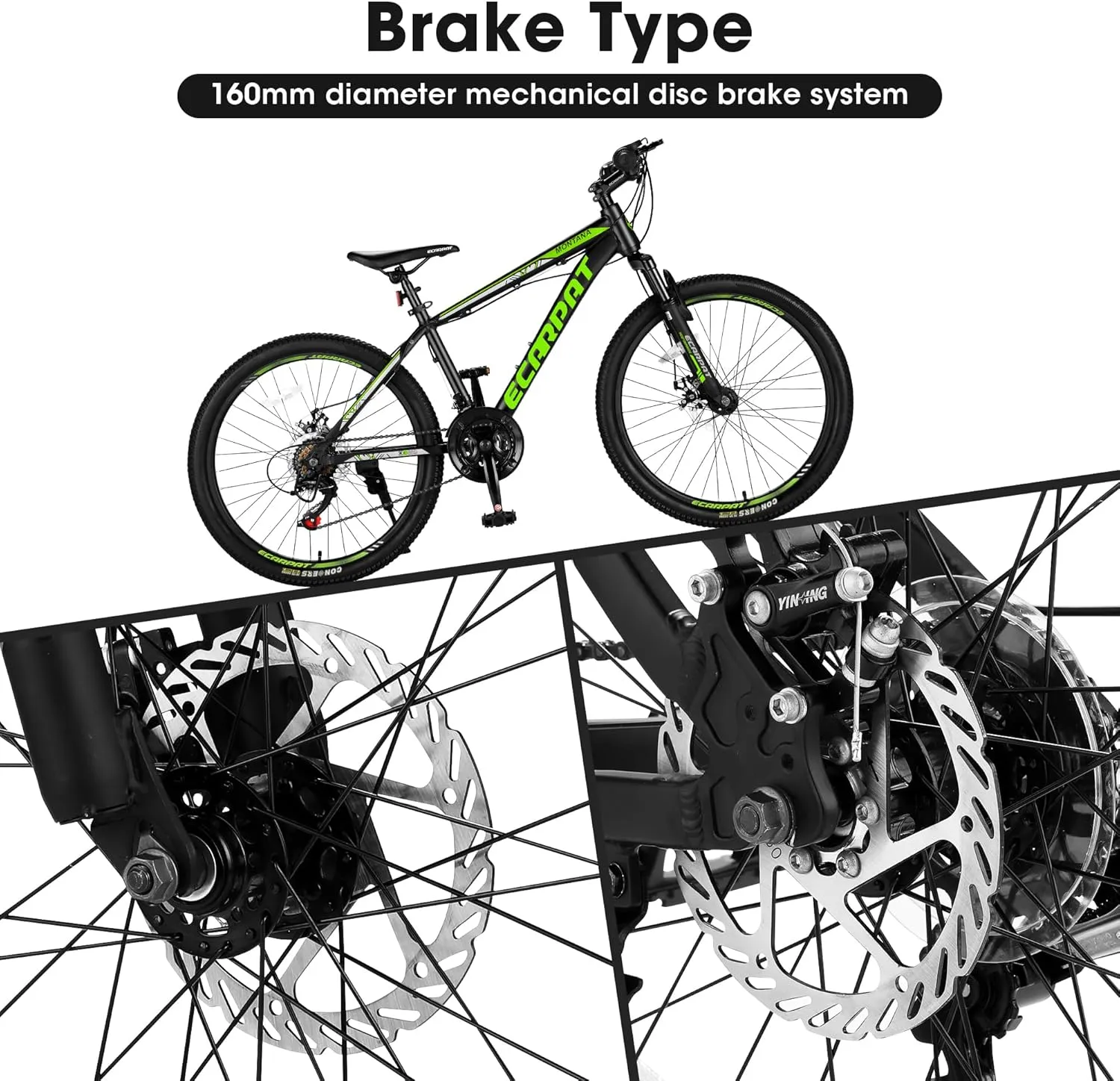 Mountain Bike 24 Inch Wheels, 21 Speeds with Mechanical Disc Brakes Aluminum Frame Suspension MTB Bikes Mountain Bicycle for Teenagers