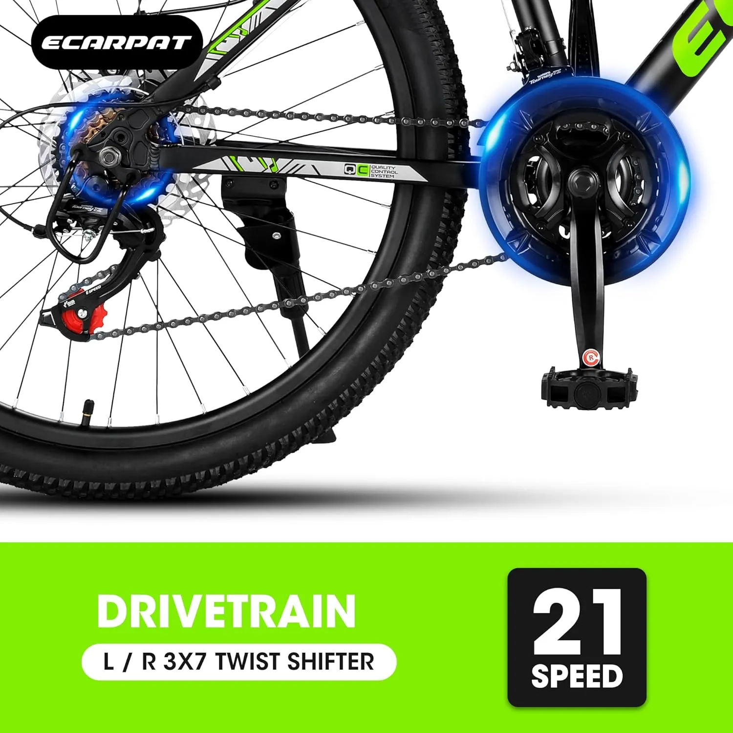 Mountain Bike 24 Inch Wheels, 21 Speeds with Mechanical Disc Brakes Aluminum Frame Suspension MTB Bikes Mountain Bicycle for Teenagers