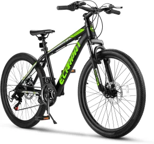 Mountain Bike 24 Inch Wheels, 21 Speeds with Mechanical Disc Brakes Aluminum Frame Suspension MTB Bikes Mountain Bicycle for Teenagers