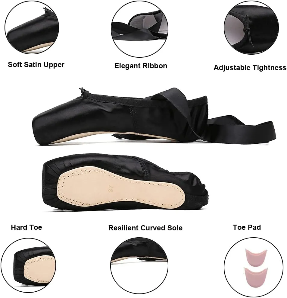 MSMAX Ballet Shoes for Women Ballerina Pointe Flats for Girls