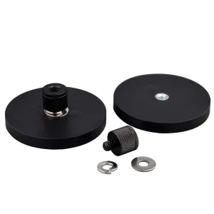 MUTUACTOR 2Pack 55lb Neodymium Rubber Coated Magnetic Mounting with 1/4’’& 3/8’’Female Thread , Scratch Free Rubber Magnetic Base for Camera , Led Lighting, Tools .