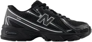 New Balance 740 Big Kids Shoes (Black Silver Metallic, 6.5)