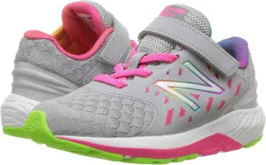 New Balance Baby-Girl's Urge V2 Hook and Loop, Grey/Pink, 6.5 Extra Wide US Infant