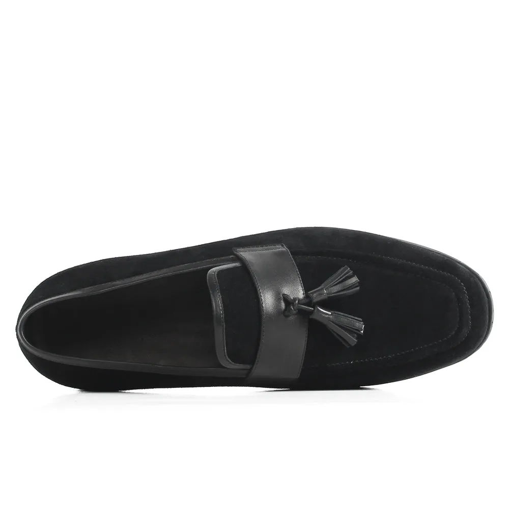 New Slip-On Suede Tassel Loafers Shoes Flat Square Toe Customized Men's Casual Footwear Office Driving Zapato Hombre