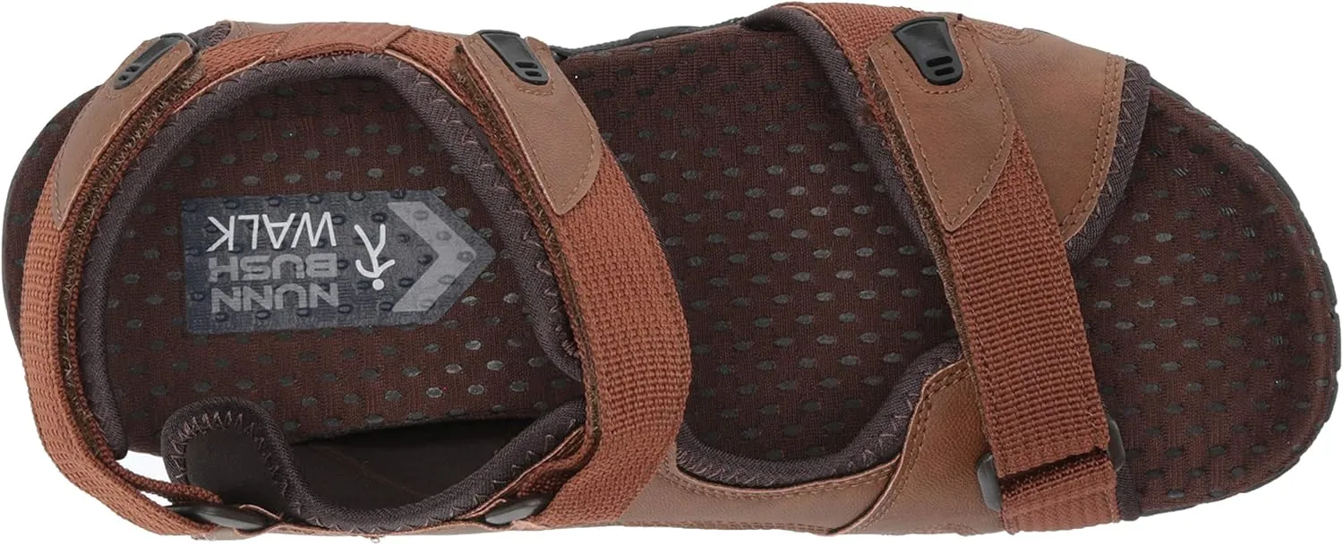 Nunn Bush Men's Rio Bravo Three Strap Outdoor Sport River Sandal with Hook and Loop Closure