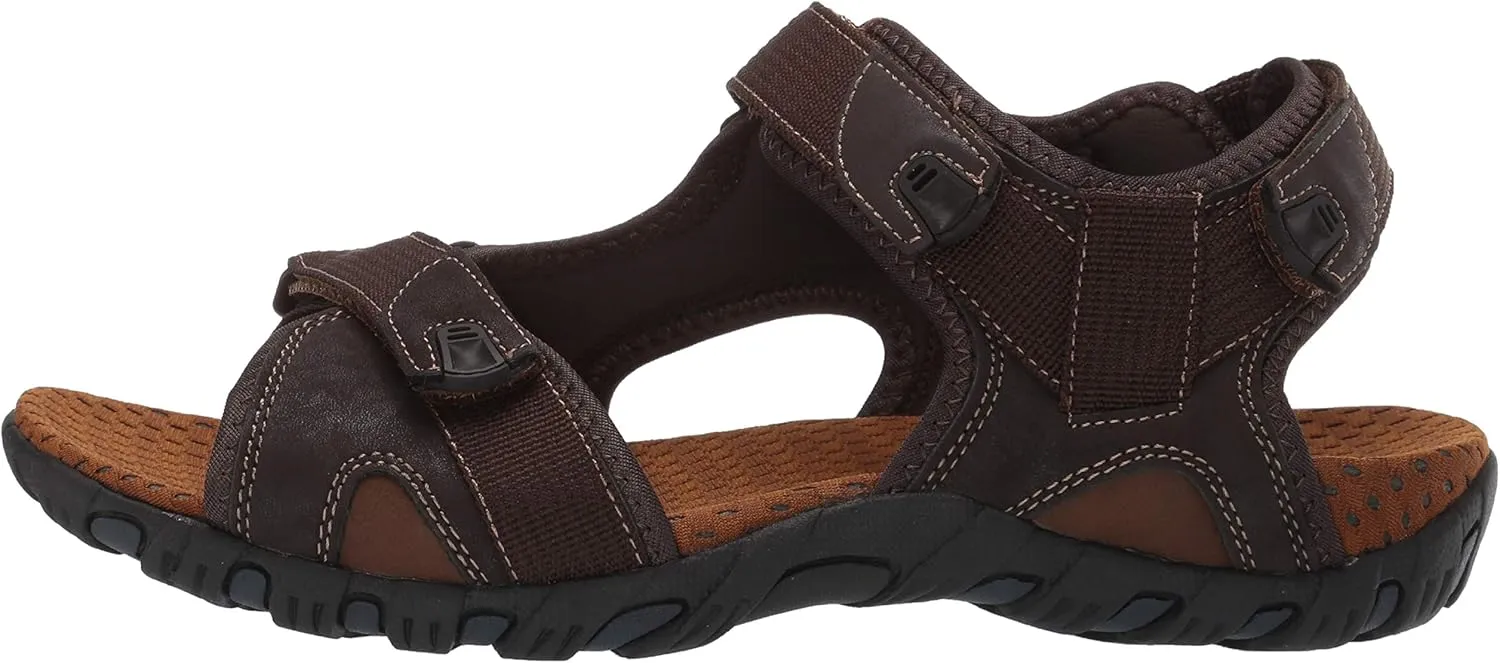 Nunn Bush Men's Rio Bravo Three Strap Outdoor Sport River Sandal with Hook and Loop Closure