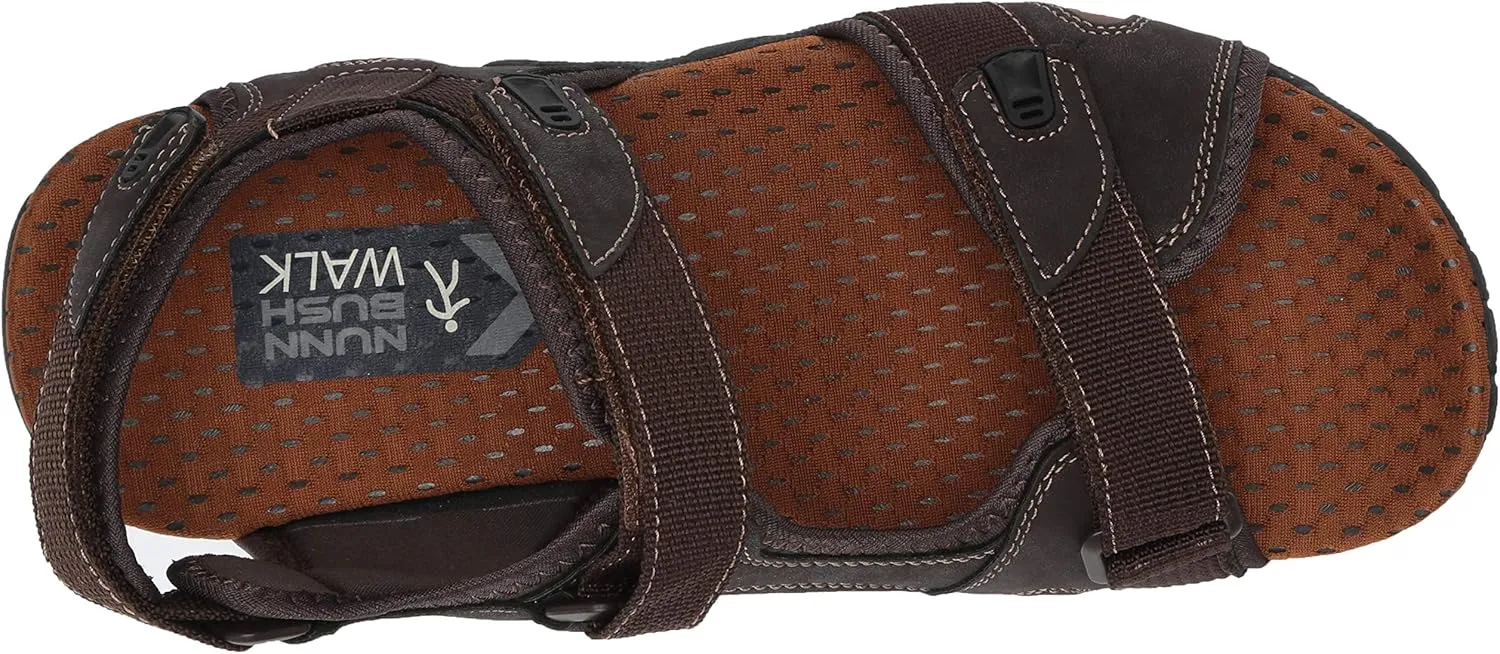 Nunn Bush Men's Rio Bravo Three Strap Outdoor Sport River Sandal with Hook and Loop Closure