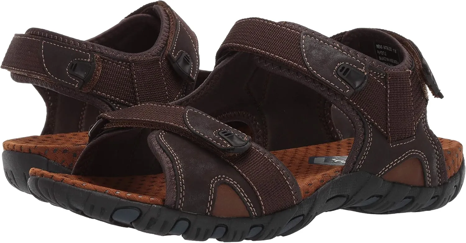 Nunn Bush Men's Rio Bravo Three Strap Outdoor Sport River Sandal with Hook and Loop Closure