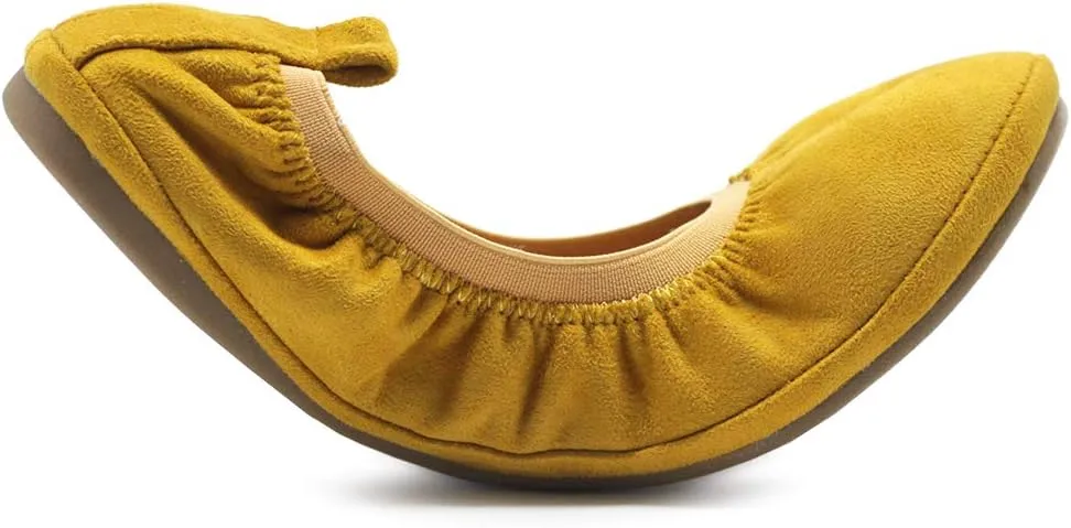 Ollio Women's Shoes Faux Suede Comfort Ballet Flat