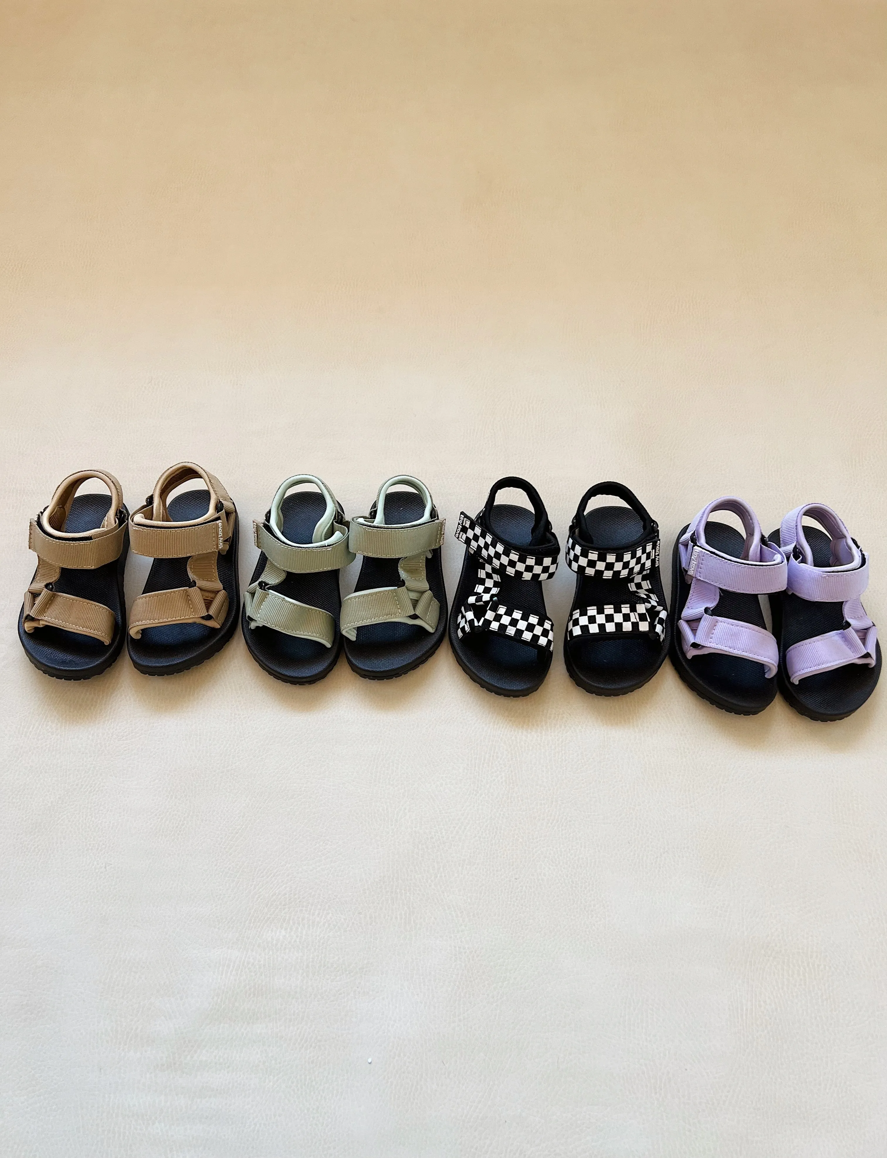Olympia Velcro Sandals - Checkerboard