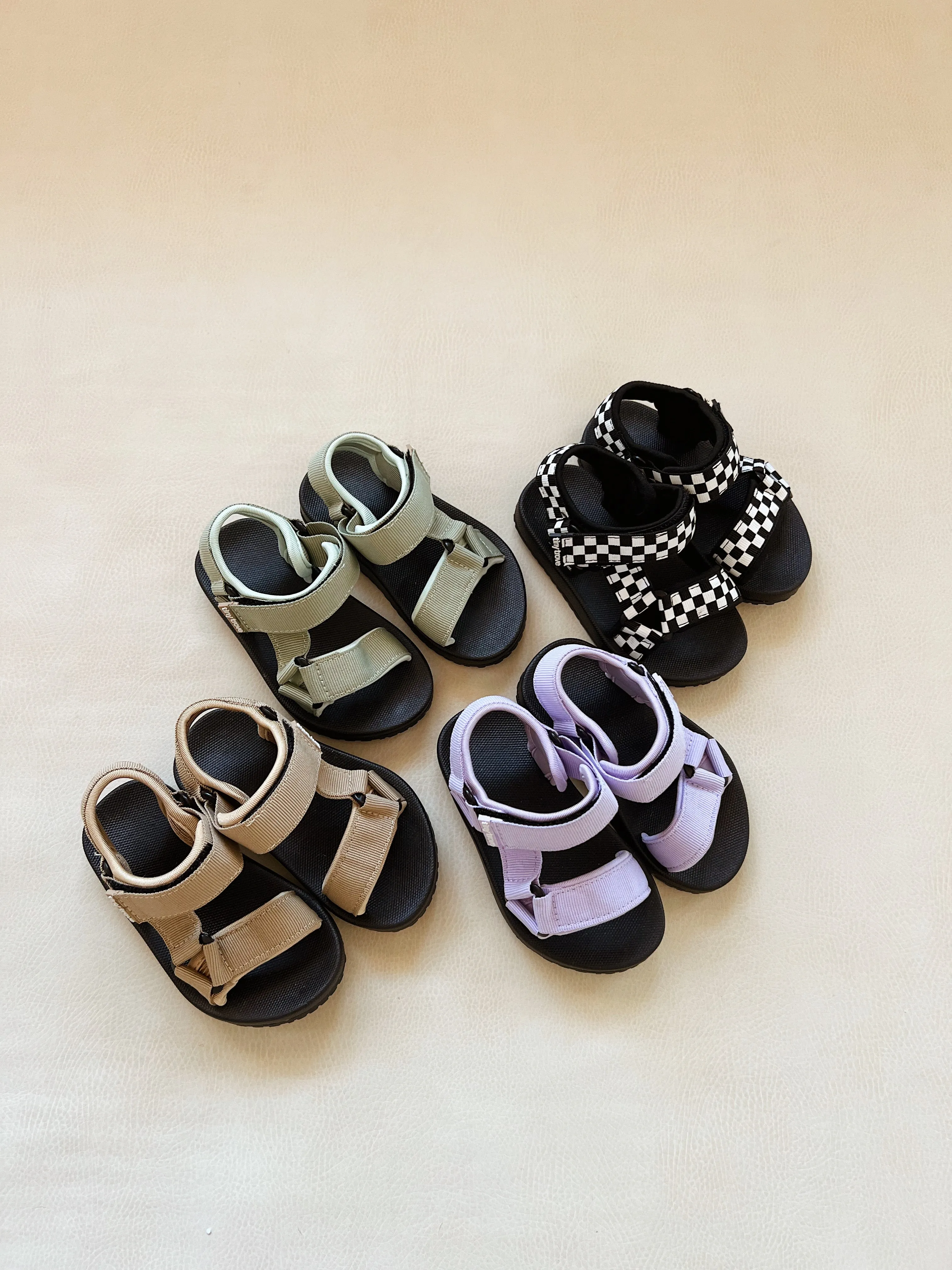 Olympia Velcro Sandals - Checkerboard