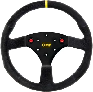 OMP 320 SP Steering Wheel Black Grip Silver Center
