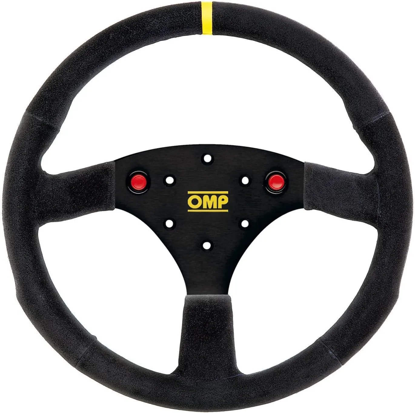 OMP 320 SP Steering Wheel Black Grip Silver Center