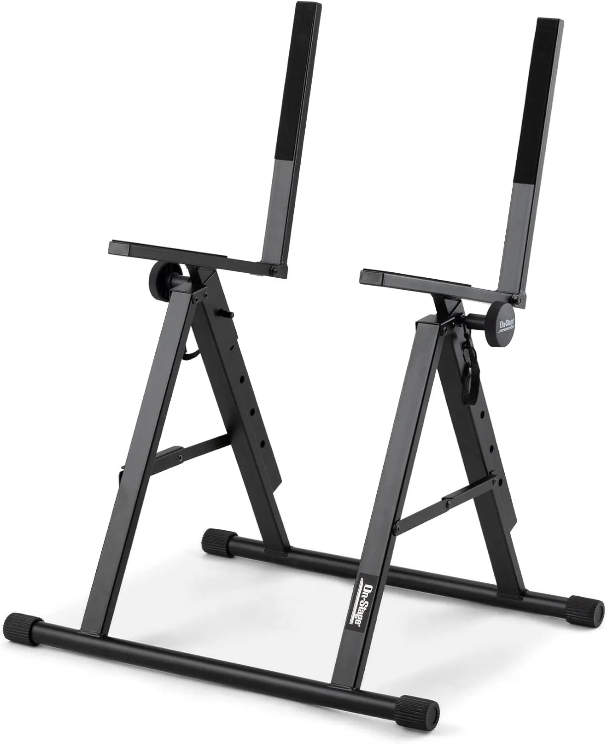 On-Stage RS7000 Tilt-Back Amp Stand (Setup for Guitar Combo Amplifiers and Speakers, 150 lb Capacity, Adjustable Height, Nonslip Rubber Arms and Feet, Portable, Folding, Steel, Black)
