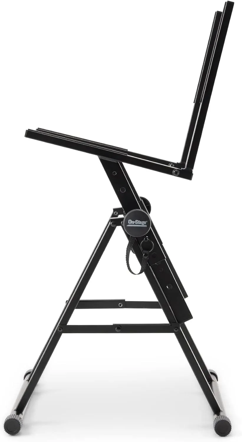 On-Stage RS7000 Tilt-Back Amp Stand (Setup for Guitar Combo Amplifiers and Speakers, 150 lb Capacity, Adjustable Height, Nonslip Rubber Arms and Feet, Portable, Folding, Steel, Black)