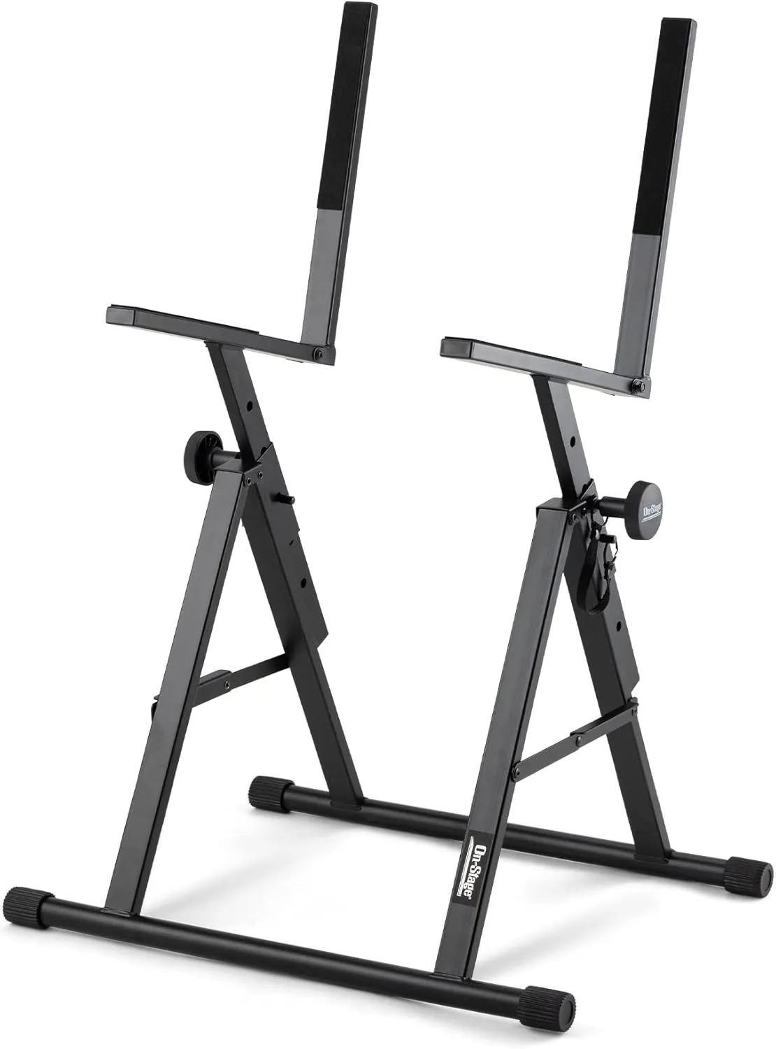 On-Stage RS7000 Tilt-Back Amp Stand (Setup for Guitar Combo Amplifiers and Speakers, 150 lb Capacity, Adjustable Height, Nonslip Rubber Arms and Feet, Portable, Folding, Steel, Black)