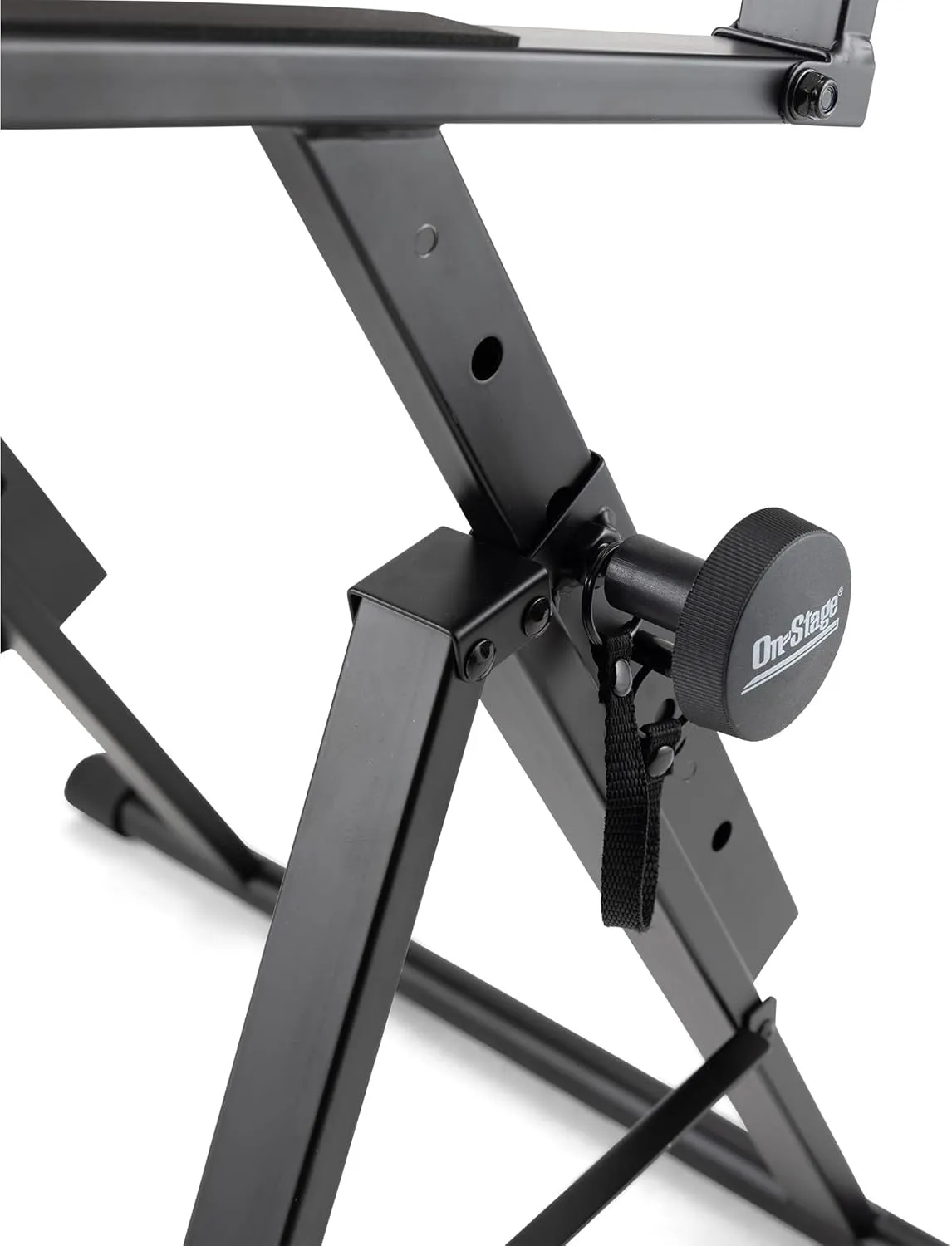 On-Stage RS7000 Tilt-Back Amp Stand (Setup for Guitar Combo Amplifiers and Speakers, 150 lb Capacity, Adjustable Height, Nonslip Rubber Arms and Feet, Portable, Folding, Steel, Black)