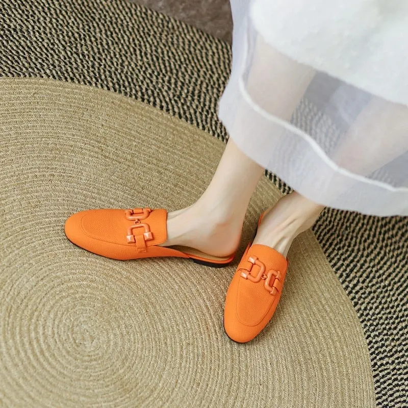 Pastel Horsebit Buckled Mule Slippers - 6 Colors