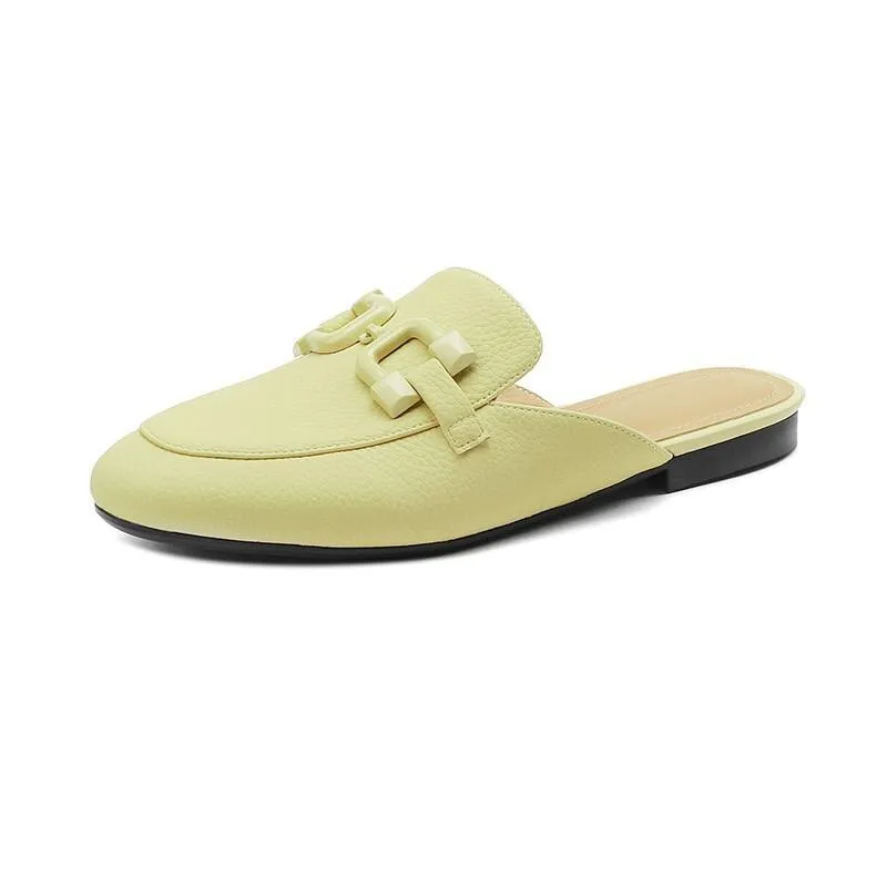 Pastel Horsebit Buckled Mule Slippers - 6 Colors