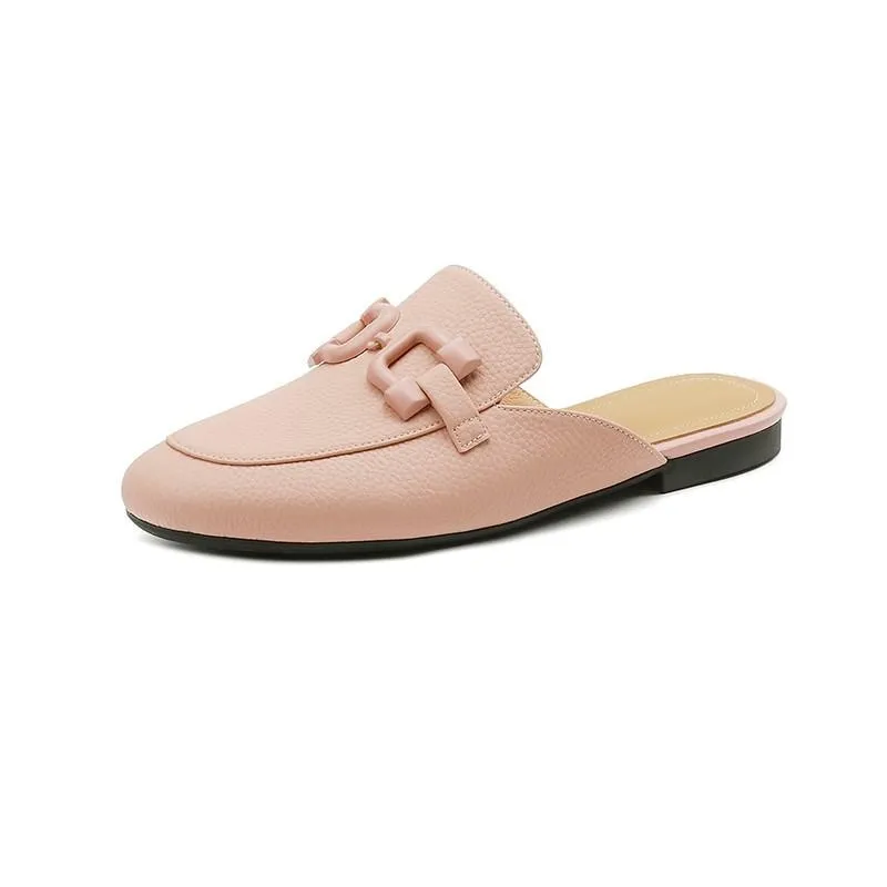 Pastel Horsebit Buckled Mule Slippers - 6 Colors