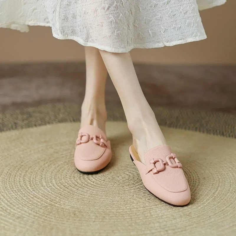 Pastel Horsebit Buckled Mule Slippers - 6 Colors