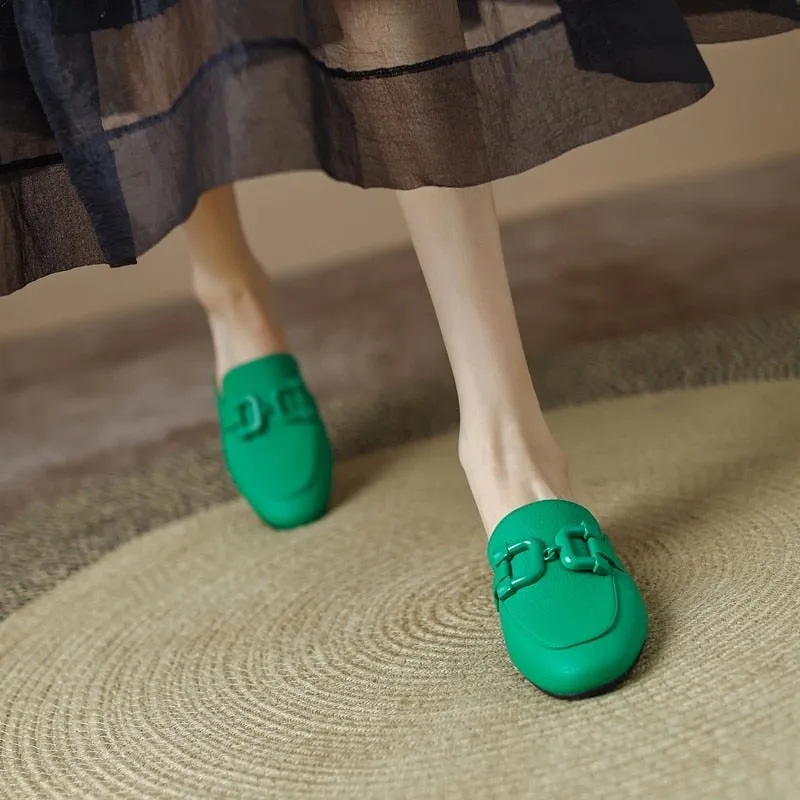 Pastel Horsebit Buckled Mule Slippers - 6 Colors