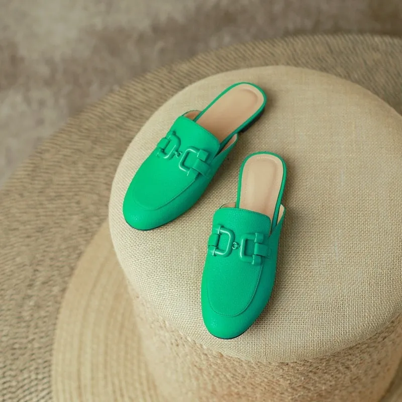 Pastel Horsebit Buckled Mule Slippers - 6 Colors