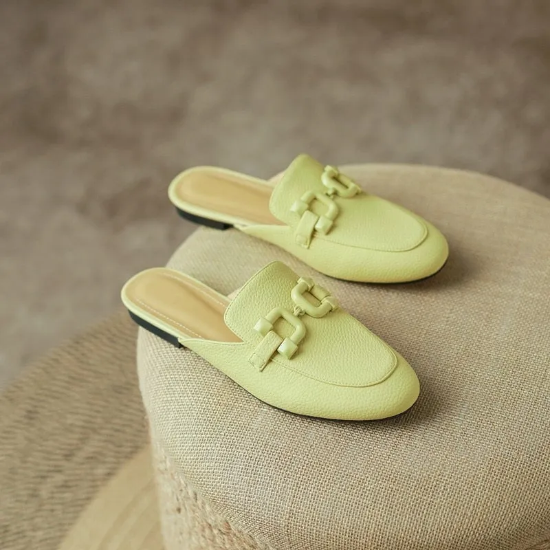 Pastel Horsebit Buckled Mule Slippers - 6 Colors