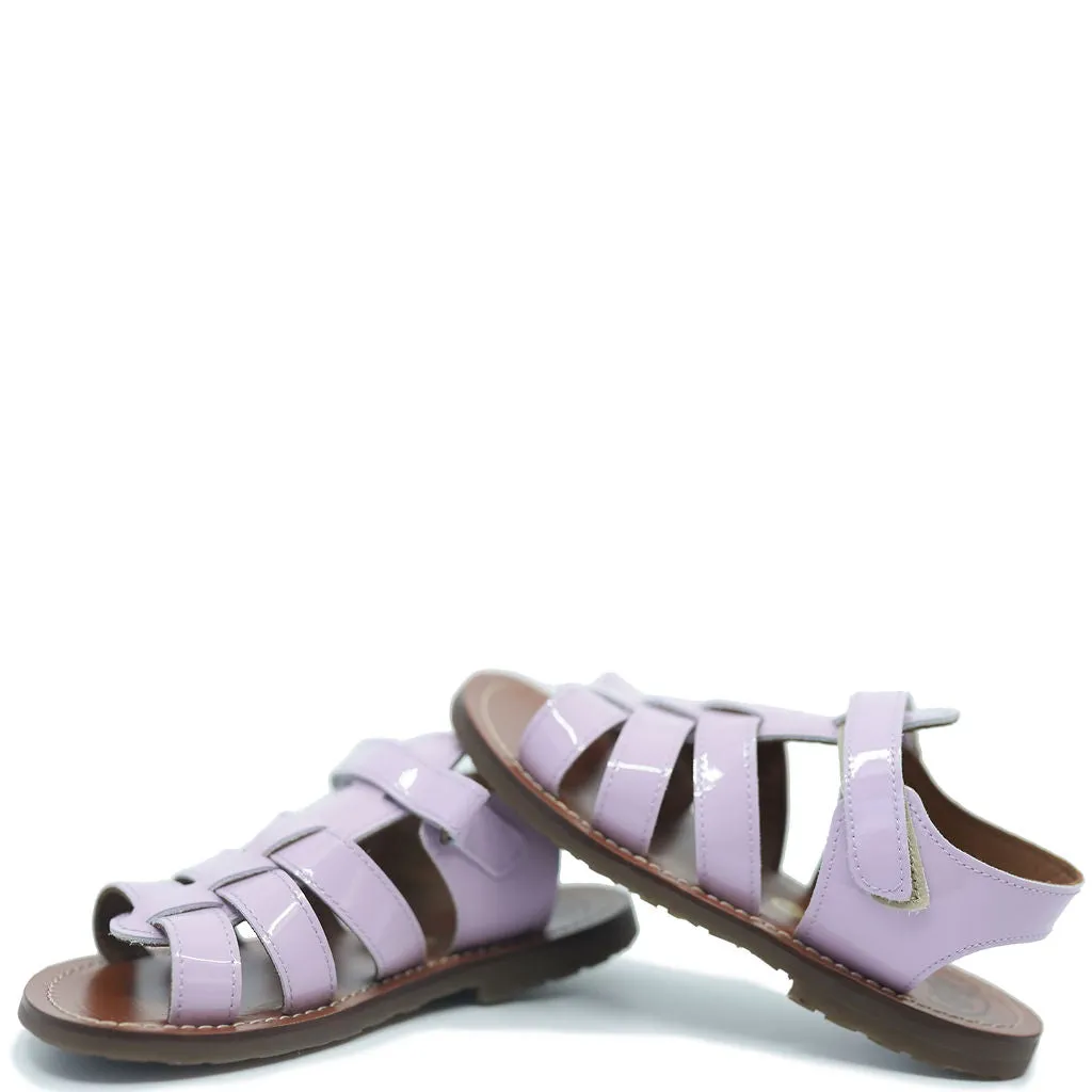 Pepe Lilac Patent Gladiator Velcro Sandal