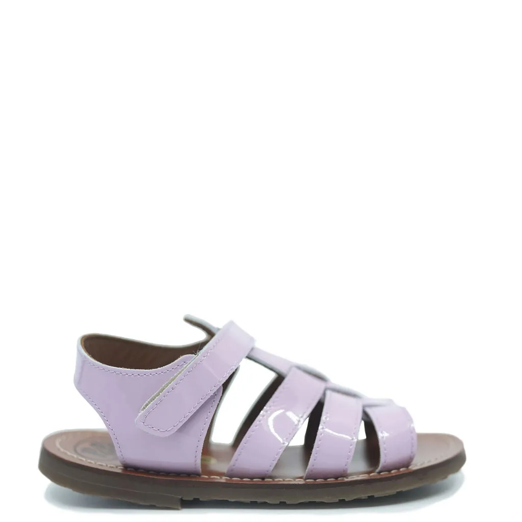 Pepe Lilac Patent Gladiator Velcro Sandal